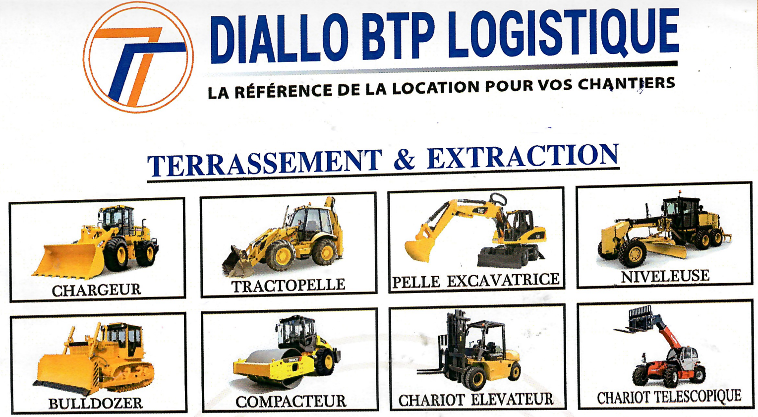 Alquiler de maquinaria de construcción en Senegal: DIALLO BTP Logistique - Su socio de confianza en Dakar